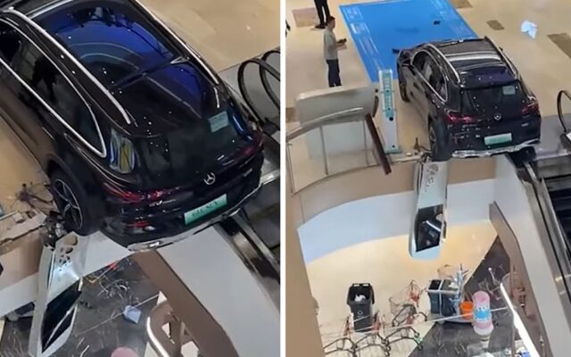 Tai Nạn Đáng Tiếc Tại Trung Tâm Thương Mại: Chiếc Mercedes GLC 350L Gần Như Rơi Xuống Tầng Dưới