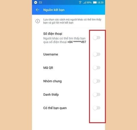 Bước kiểm soát kết bạn trên Zalo