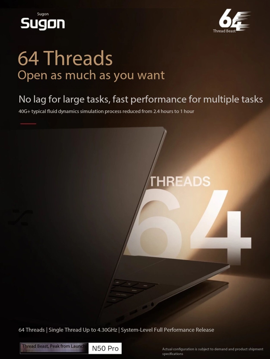 Đi trước Intel và AMD, Trung Quốc ra mắt laptop 64 luồng đầu tiên thế giới, trang bị RAM 128 GB và SSD 8 TB - Ảnh 1.